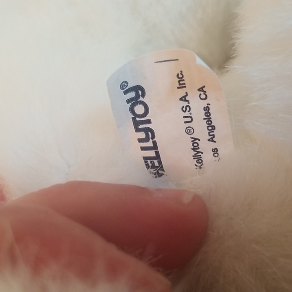 Kellytoy White Kitten Kitty Plush with Heart Ribbon - Picture 6 of 9